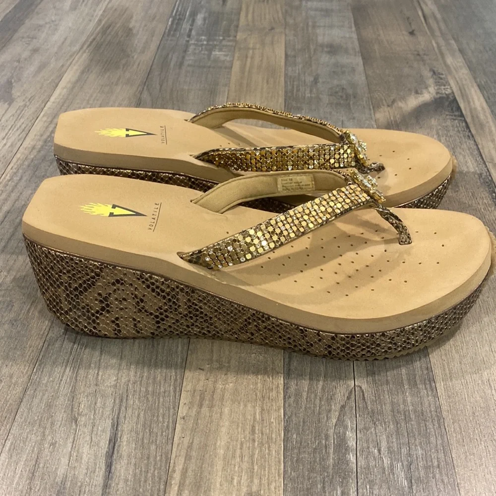 Snakeskin and Rhinestone Volatile Sandals - Picture 5 of 15